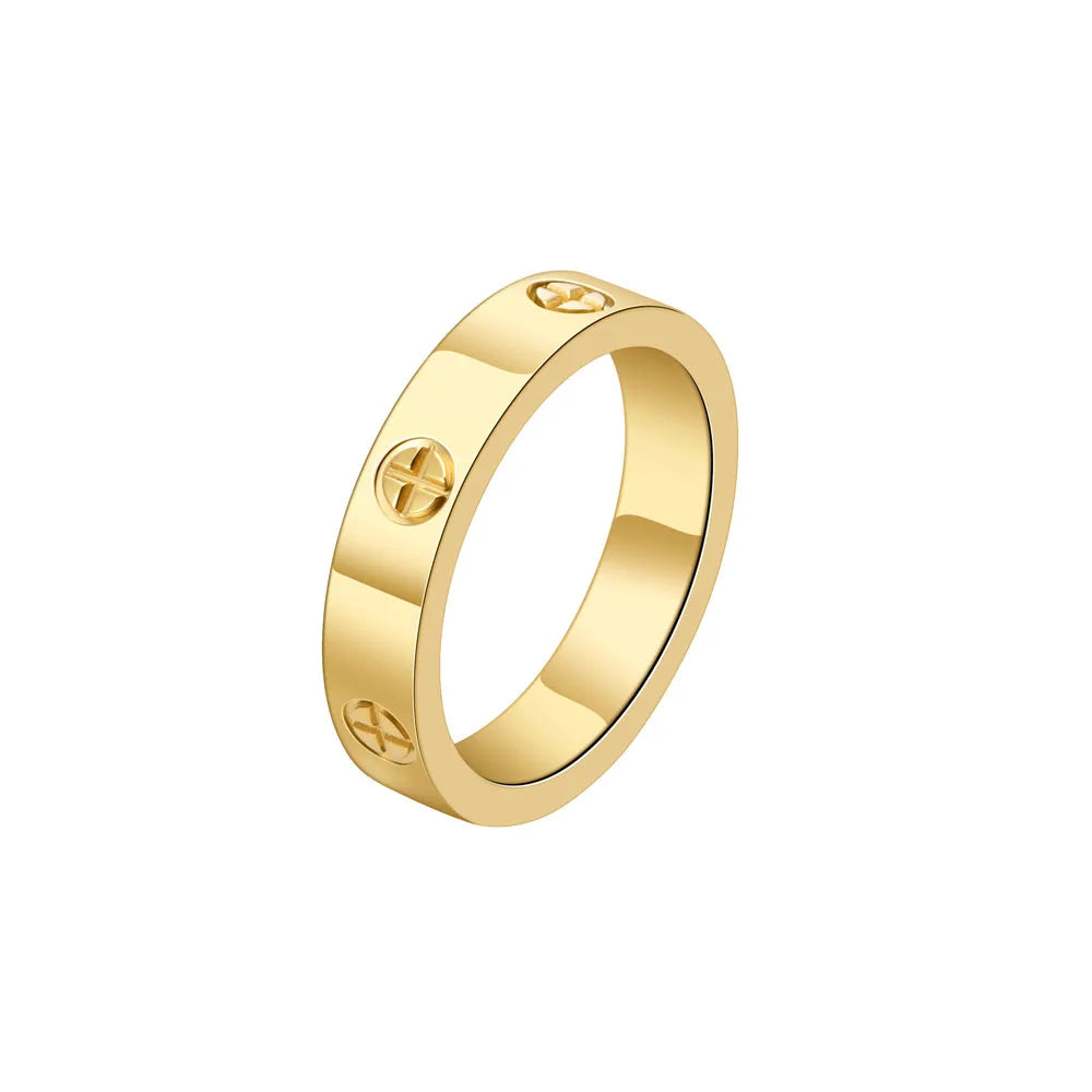 Bague croix en acier inoxydable avec zircon