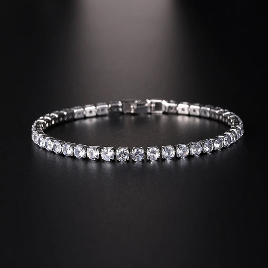 Bracelet tennis luxe en zircon cubique
