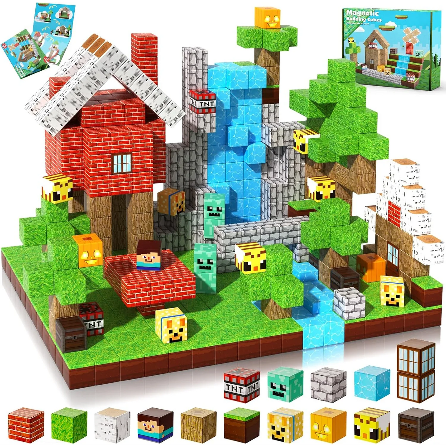 Blocs Magnétiques Enfant – Construction STEM Mine World