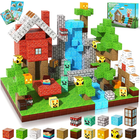 Blocs Magnétiques Enfant – Construction STEM Mine World