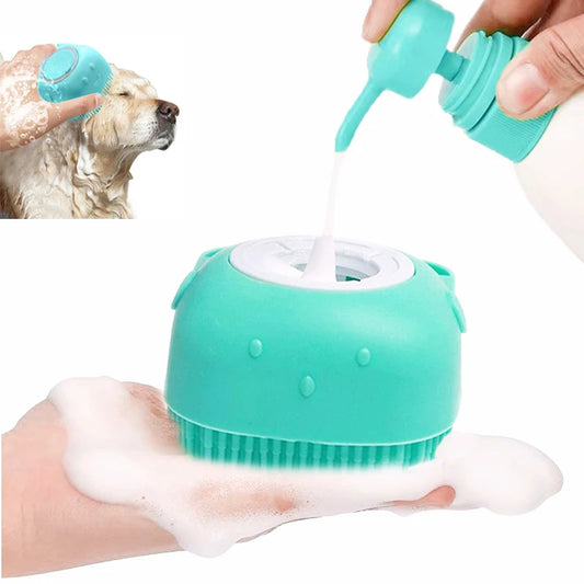 Brosse de Bain Silicone pour Animaux – Massage & Nettoyage